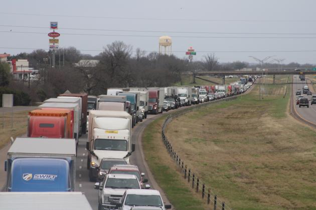 Traffic was backed up for hours on Interstate 45.