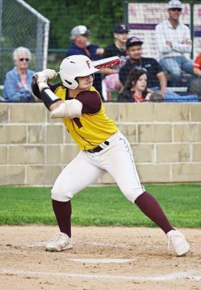 Rowdy Hand waits on the perfect pitch to hit for Fairfield. Photo by Mitchell Pate/Fairfield Recorder