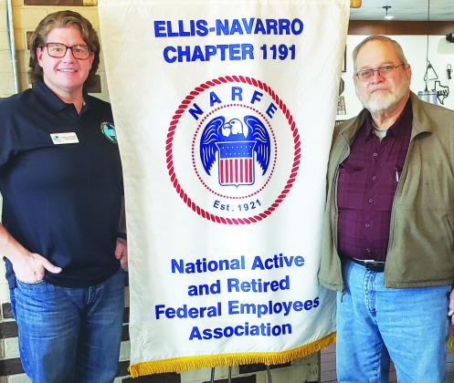 Helping Hands of Ennis executive director Korey McCrady (left) spoke at the monthly NARFE meeting last week. Courtesy Photo