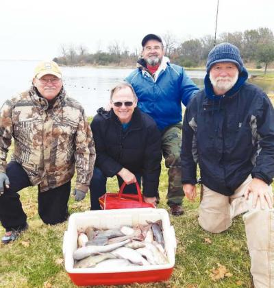 This fishing group caught some fish fry material in a recent trip on Lake Richland Chambers, courtesy Gone Fishin’ Guide Service. Contributed Photo