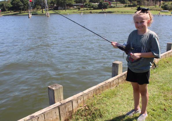 Kenzi Waller enjoys fishing at Lake Limestone on Saturday morning. She will be a 4th grader at Fairfield Intermediate. Photo by Mitchell Pate