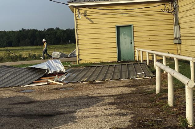 The wind storm that blew through Freestone County caused significant damage to buildings, power line poles and cemeteries. Photos by Bobbi Sheppard/Fairfield Recorder