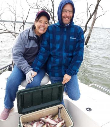 This fishing couple brought home full ice chests on Lake Richland Chambers courtesy a trip with Gone Fishin’ Guide Service. Call 903-389-4117 for more information.