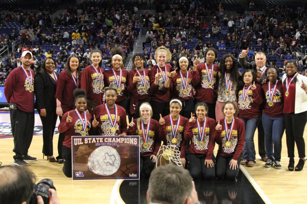 The Lady Eagles were celebrated at halftime of the night's final game at the Alamodome.