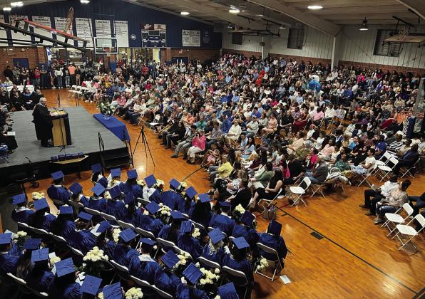 The gym was packed for the Wortham High School 2023 commencement ceremony Friday night, May 19. Photo by Jennifer Lansford/Fairfield Recorder