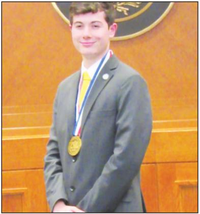 Wortham junior Ben Havens {above) finished with a third-place bronze medal in the UIL State Congressional Debate contest.
