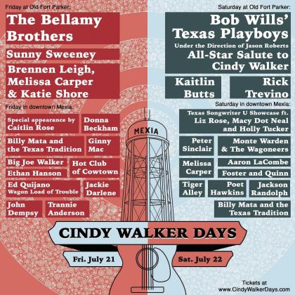 Cindy Walker Days will take center stage in Mexia this weekend