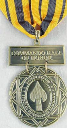 This is a picture of the medal presented posthumously to the family of Sgt. Maj. James “Ryan” Sartor for his outstanding actions in Afghanistan, where he was killed by the enemy July 13, 2019. Most recipients of this award are retired and alive when it is awarded.