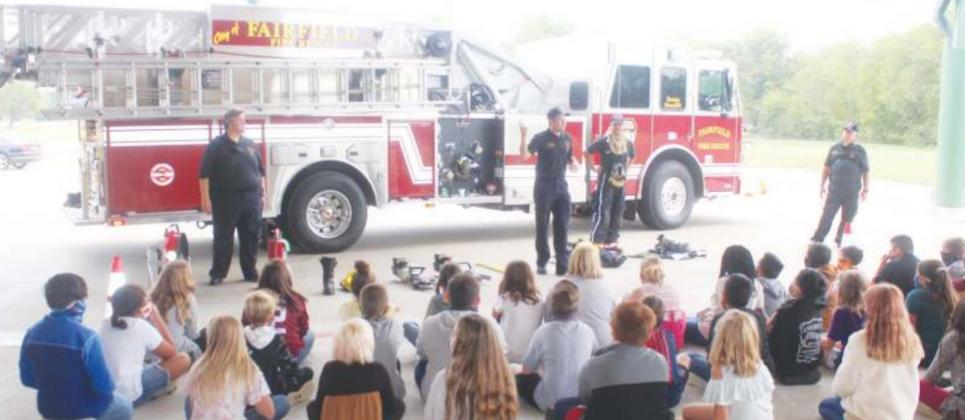 The Fairfield VFD gave fire prevention speeches at Fairfield Elementary and Fairfield Intermediate this past Thursday. Photo by Mitchell Pate