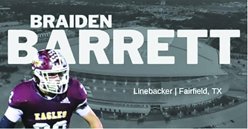 Fairfield senior Braiden Barrett will play in the Dream All-American Bowl on Saturday, Jan. 7, at AT&amp;T Stadium in Arlington. Courtesy Photo