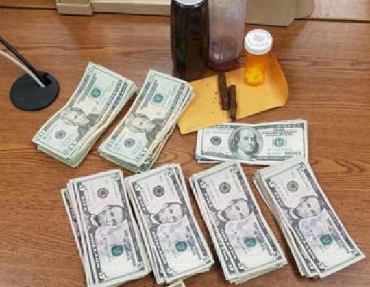 Over $2,250, as well as various narcotics, were seized as a result of an Feb. 4 arrest by the Freestone County Sheriff’s Department. Photo via FCSO