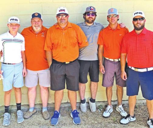 Taking first place at the Teague Quarterback Club Tournament, along with a couple extras, at the Teague Quarterback Club Golf Tournament was Peyton Turner, Scotty Glick, Marcus Turner, Casey Glick, Scott Dillon &amp; Brett Dillon. Contributed Photo
