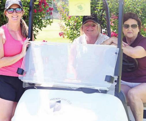 Ashely DeVillier, Dawn Melancon, and Gail Farish are ready for golfers to come and compete in the Marshmallow Drive at the Fairfield Chamber of Commerce’s Putt for a Purpose on Saturday, June 25, at the Tri-County Golf Club.