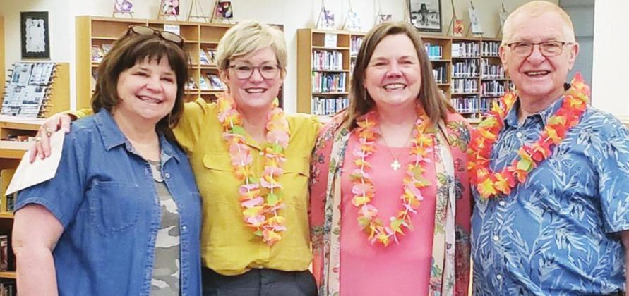 Retiring Fairfield High School educators Renea Worley, Theresa Matthews, Nancy Briley, and Bill Large were honored with a dessert reception last week in the Library/Media Center.