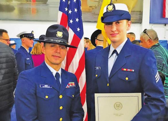 Teague High School graduate Kaitlin Keaton (right) recently became a Coast Guard Honor Graduate in the India 198 Company. Photo submitted by Kaitlin Keaton