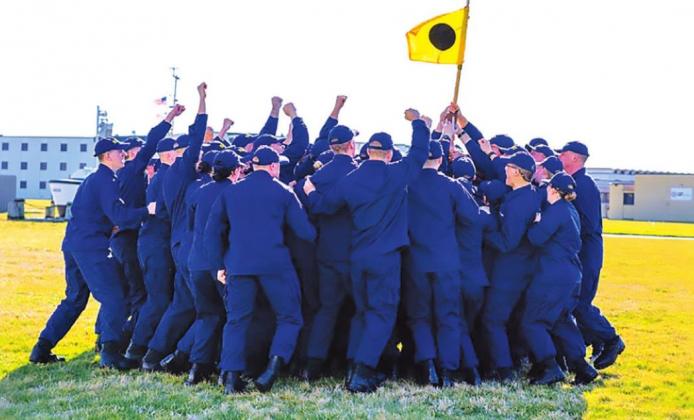 The India 198 Company proudly waved their colors during boot camp. Photo submitted by Kaitlin Keaton