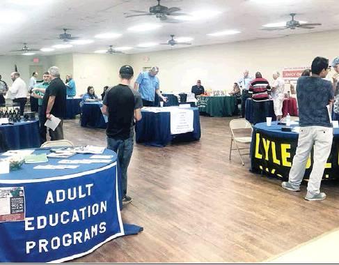 The Fairfield Civic Center was flowing with potential new employees Aug. 22, as several employers brought representatives to provide job information. Navarro College also promoted their Adult Education Programs during the event.