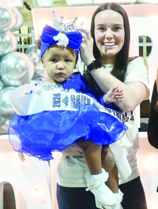 Hennessey Davis of Mexia is crowned the 2024 Baby Miss Tri-County. She is pictured with her mother, Makayla Davis. Photo by Mitchell Pate/Fairfield Recorder